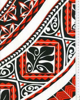 Polynesian fabric PITI Red - Tissushop